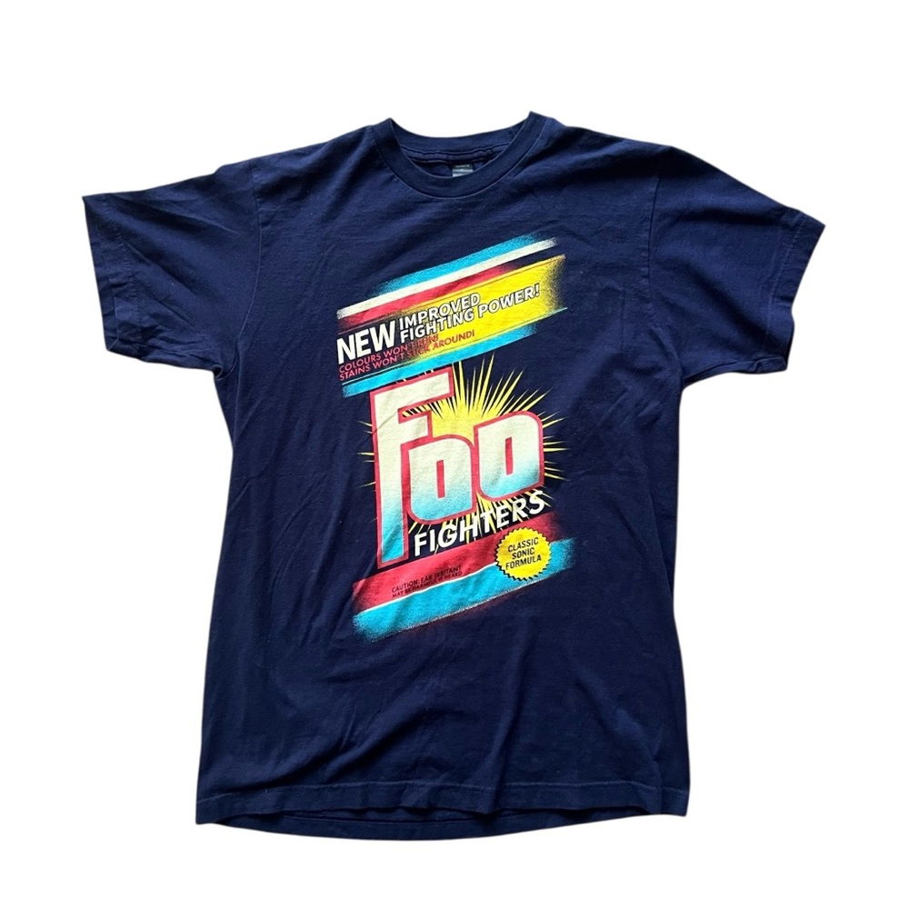 Tultex Foo Fighters 2019 Tour Merch Short Sleeve T-Shirt Sonic Detergent Blue M
